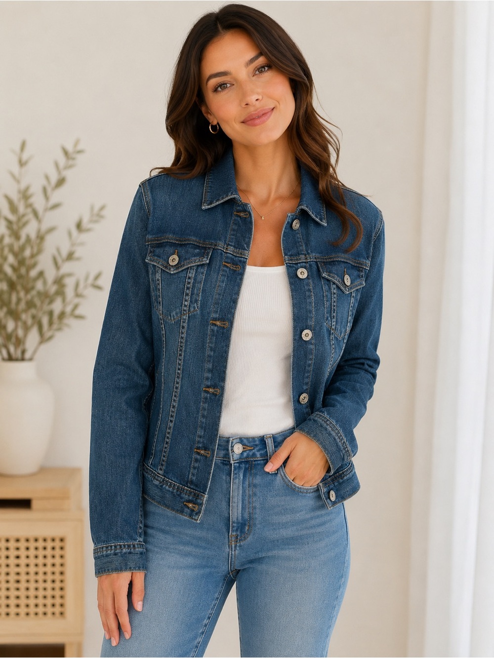 AG ADRIANO GOLDSCHMIED || The Robyn Women’s Blue Denim Jacket. Sz. L